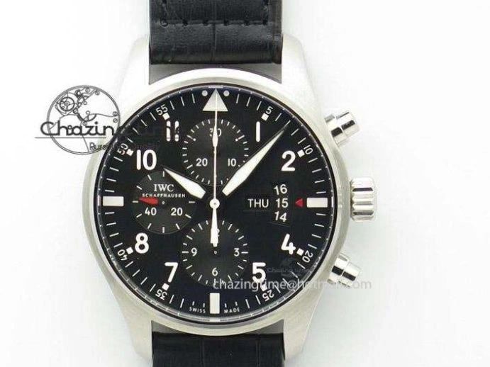 MIROTIME 0423 Pilot Chrono SS AZF 1:1 Best Edition Blue Dial on Brown Leather Strap A TimelessDesign 7060